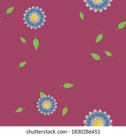 Seamless flowers vector pattern. Background texture in floral style.