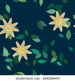 Seamless flowers vector pattern. Background texture in floral style.