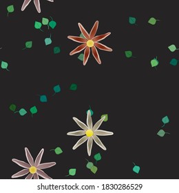 Seamless flowers vector pattern. Background texture in floral style.