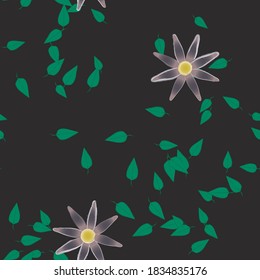 Seamless flowers vector pattern. Background texture in floral style.