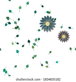 Seamless flowers vector pattern. Background texture in floral style.