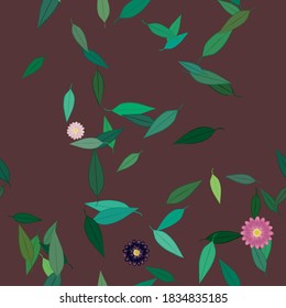 Seamless flowers vector pattern. Background texture in floral style.