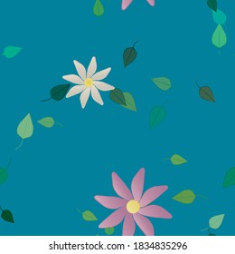 Seamless flowers vector pattern. Background texture in floral style.