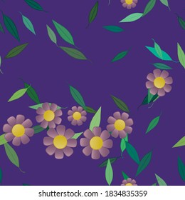 Seamless flowers vector pattern. Background texture in floral style.