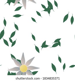 Seamless flowers vector pattern. Background texture in floral style.