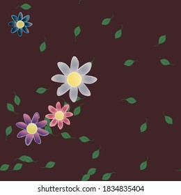 Seamless flowers vector pattern. Background texture in floral style.