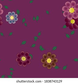 Seamless flowers vector pattern. Background texture in floral style.