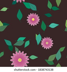 Seamless flowers vector pattern. Background texture in floral style.