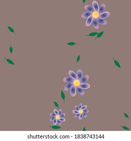 Seamless flowers vector pattern. Background texture in floral style.