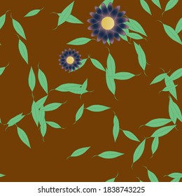 Seamless flowers vector pattern. Background texture in floral style.