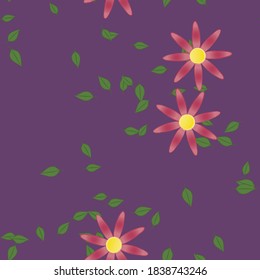 Seamless flowers vector pattern. Background texture in floral style.