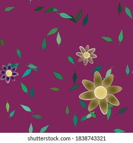 Seamless flowers vector pattern. Background texture in floral style.