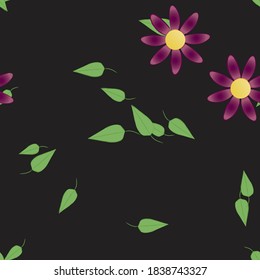Seamless flowers vector pattern. Background texture in floral style.