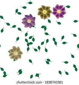 Seamless flowers vector pattern. Background texture in floral style.