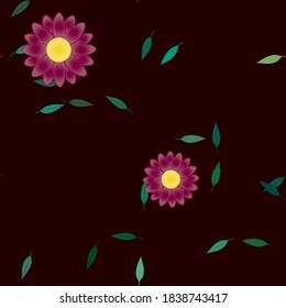 Seamless flowers vector pattern. Background texture in floral style.