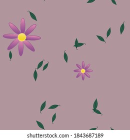 Seamless flowers vector pattern. Background texture in floral style.