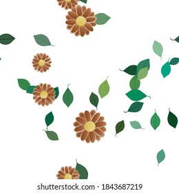 Seamless flowers vector pattern. Background texture in floral style.