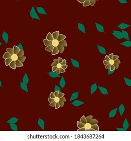 Seamless flowers vector pattern. Background texture in floral style.