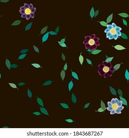 Seamless flowers vector pattern. Background texture in floral style.