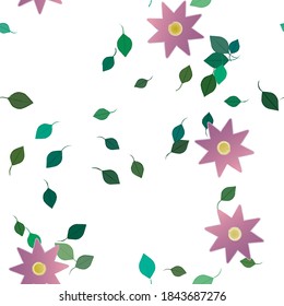 Seamless flowers vector pattern. Background texture in floral style.