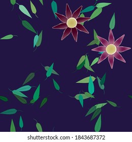 Seamless flowers vector pattern. Background texture in floral style.