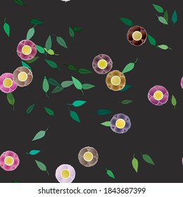 Seamless flowers vector pattern. Background texture in floral style.