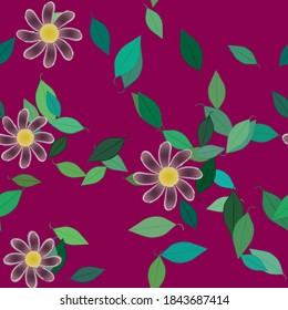 Seamless flowers vector pattern. Background texture in floral style.