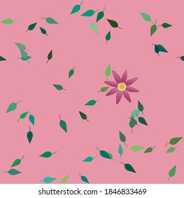 Seamless flowers vector pattern. Background texture in floral style.