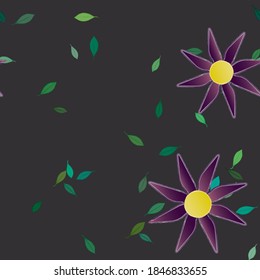 Seamless flowers vector pattern. Background texture in floral style.