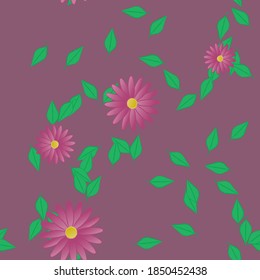 Seamless flowers vector pattern. Background texture in floral style.