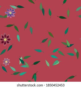 Seamless flowers vector pattern. Background texture in floral style.