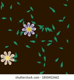 Seamless flowers vector pattern. Background texture in floral style.