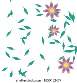 Seamless flowers vector pattern. Background texture in floral style.