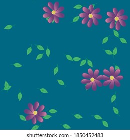 Seamless flowers vector pattern. Background texture in floral style.