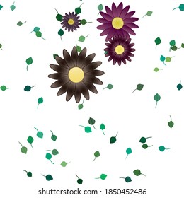 Seamless flowers vector pattern. Background texture in floral style.
