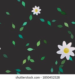 Seamless flowers vector pattern. Background texture in floral style.