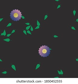 Seamless flowers vector pattern. Background texture in floral style.