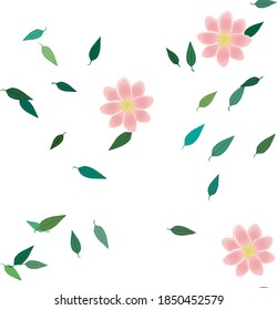 Seamless flowers vector pattern. Background texture in floral style.