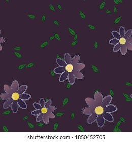 Seamless flowers vector pattern. Background texture in floral style.