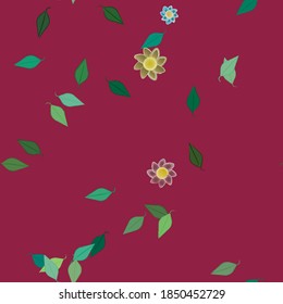 Seamless flowers vector pattern. Background texture in floral style.