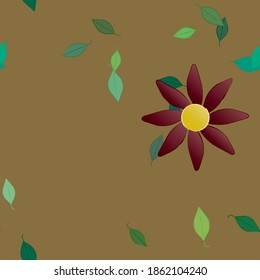 Seamless flowers vector pattern. Background texture in floral style.