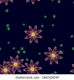 Seamless flowers vector pattern. Background texture in floral style.