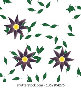 Seamless flowers vector pattern. Background texture in floral style.