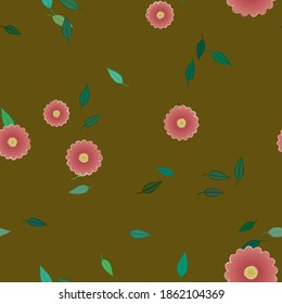 Seamless flowers vector pattern. Background texture in floral style.