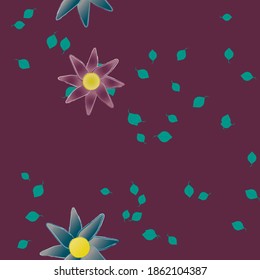Seamless flowers vector pattern. Background texture in floral style.