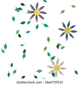 Seamless flowers vector pattern. Background texture in floral style.