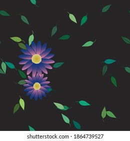 Seamless flowers vector pattern. Background texture in floral style.