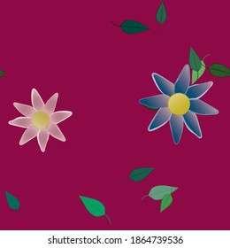 Seamless flowers vector pattern. Background texture in floral style.