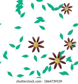 Seamless flowers vector pattern. Background texture in floral style.