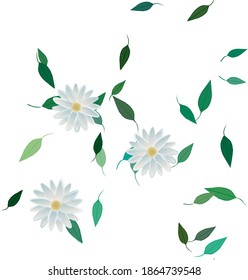 Seamless flowers vector pattern. Background texture in floral style.